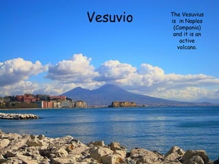 Vesuvio

The Vesuvius
is in Naples
(Campania)
and it is an
active
volcano.

 