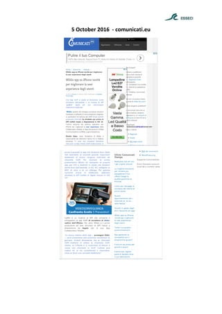 5 October 2016 - comunicati.eu
 