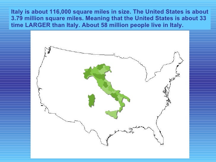 italy powerpoint what is the size of italy