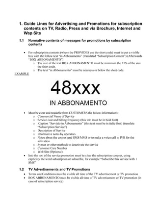 Italy Telecom Code of Conduct | PDF