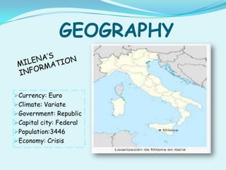 GEOGRAPHY


Currency: Euro
Climate: Variate
Government: Republic
Capital city: Federal
Population:3446
Economy: Cris...