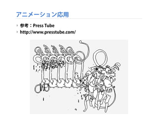 アニメーション応用
‣ 参考：Press Tube
‣ http://www.presstube.com/
 