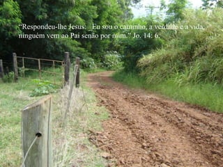 “ Respondeu-lhe Jesus: _Eu sou o caminho, a verdade e a vida; ninguém vem ao Pai senão por mim.” Jo. 14: 6. 