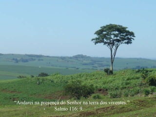 “ Andarei na presença do Senhor na terra dos viventes.” Salmo 116: 9. 