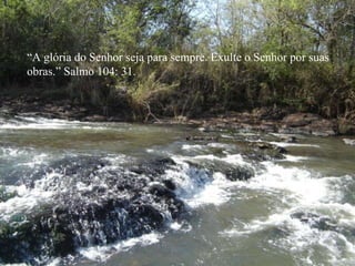 “ A glória do Senhor seja para sempre. Exulte o Senhor por suas obras.” Salmo 104: 31. 