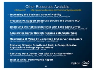 Intel Server & Data Center Optimization Plan | PDF