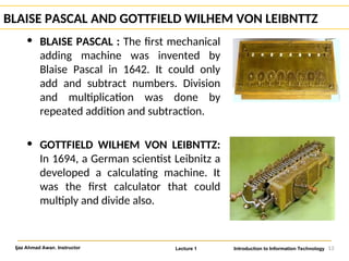 Adding Machine In1642 it and its application ( in different sectors of present world).ppt