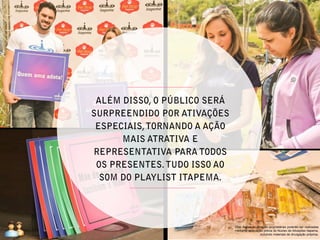 Obs: Ações de ativação proprietárias poderão ser realizadas
mediante aprovação prévia do Núcleo de Ativações Itapema,
incluindo materiais de divulgação próprios.
 