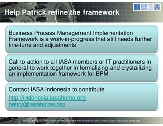 Business Process Management: Implementing Continuous Improvement in Your Organization