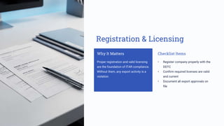 Ddtc Registration Number Example ITAR Compliance Checklist with eAuditor Audits and inspections | PDF