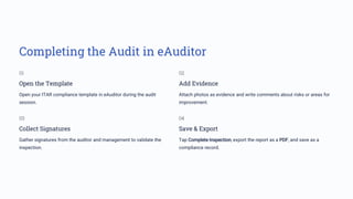 ITAR Compliance Checklist with eAuditor Audits and inspections | PDF