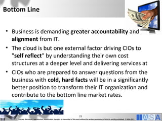 Bottom Line

• Business is demanding greater accountability and
  alignment from IT.
• The cloud is but one external facto...