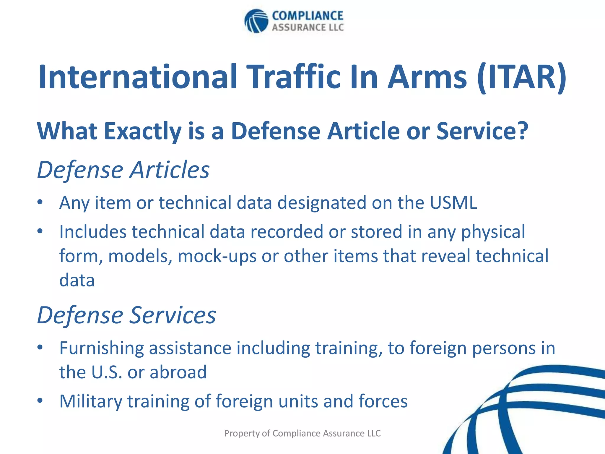 III – Ammunition/Ordnance