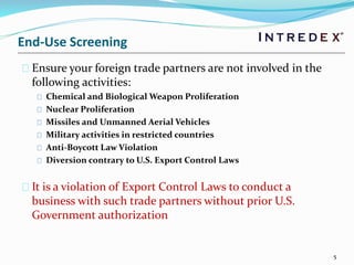 ITAR Compliance and Interactions with Customers, Suppliers and Visitors ...