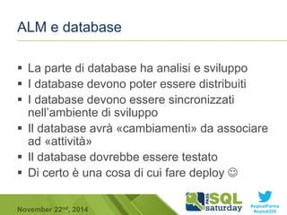  La parte di database ha analisi e sviluppo 
 I database devono poter essere distribuiti 
 I database devono essere sin...
