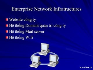Enterprise Network Infratructures
Website công ty
Hệ thống Domain quản trị công ty
Hệ thống Mail server
Hệ thống W...