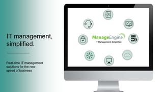 IT management,
simplified.
Real-time IT management
solutions for the new
speed of business
 