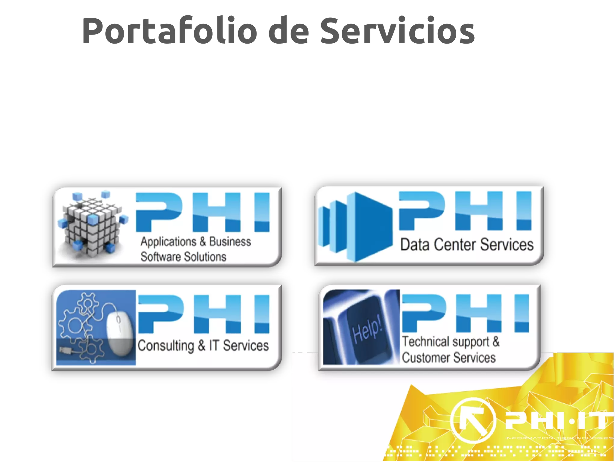 Portafolio de Servicios
 