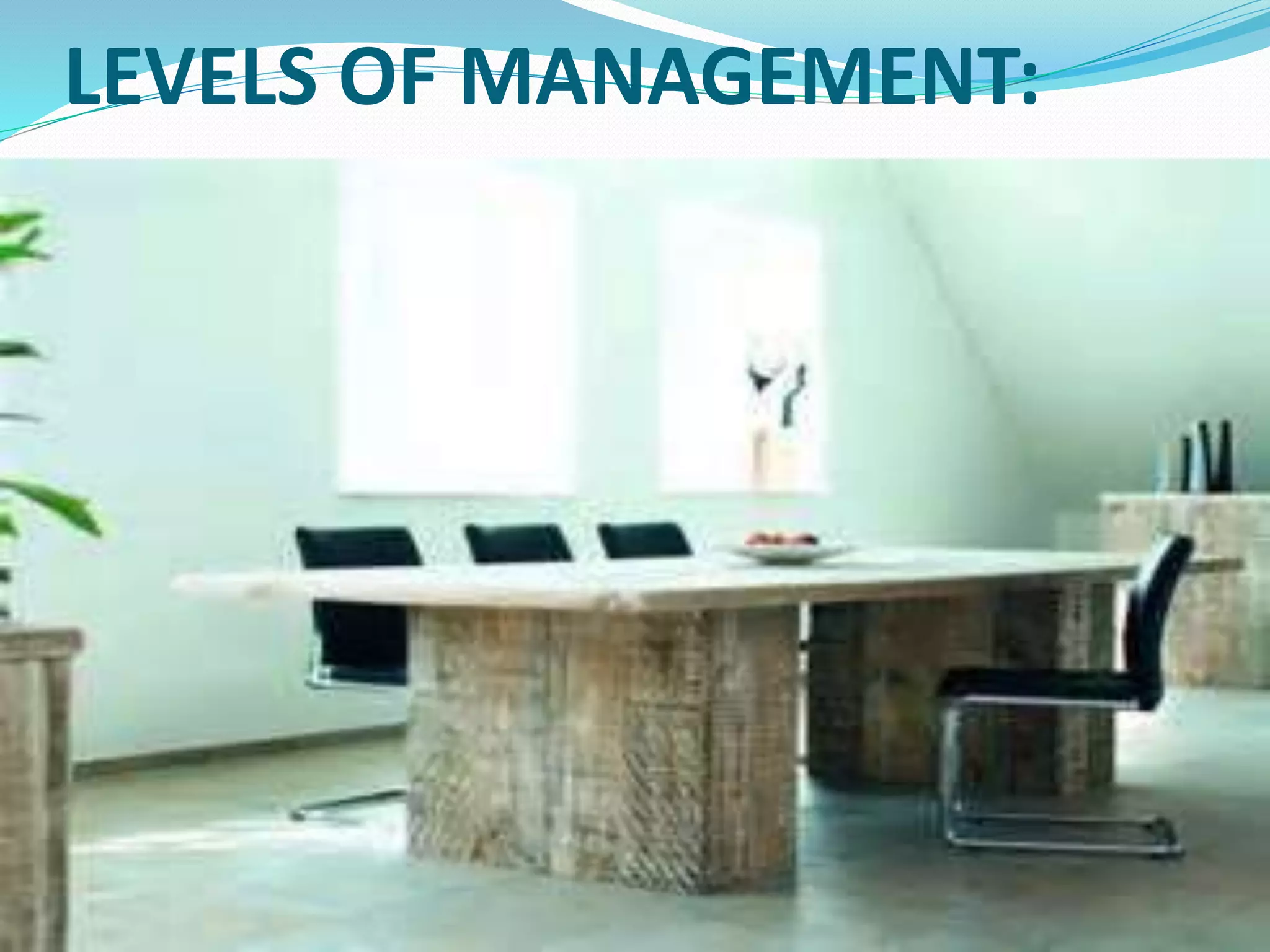 LEVELS OF MANAGEMENT:
 