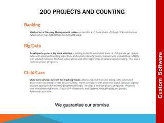 200 PROJECTS AND COUNTING
We guarantee our promise
CustomSoftware
 