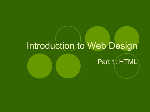Introduction to HTML | PPT