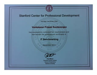 Stanford Engineering - IT Benchmarking Certificate VPS