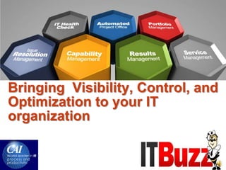 Bringing Visibility, Control, and
Optimization to your IT
organization
 