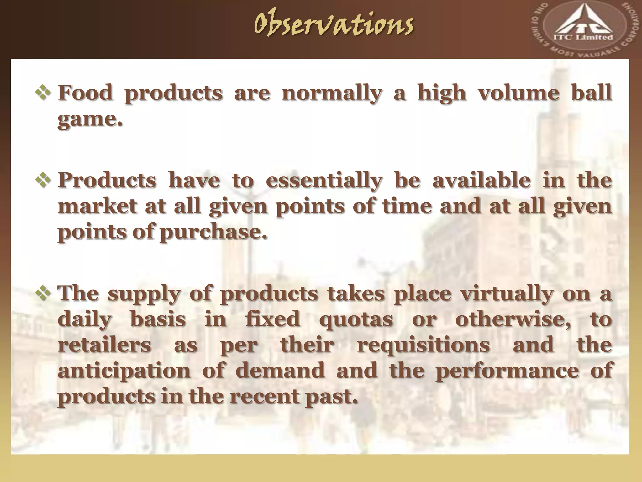 ITC Sunfeast: Sales and Distribution