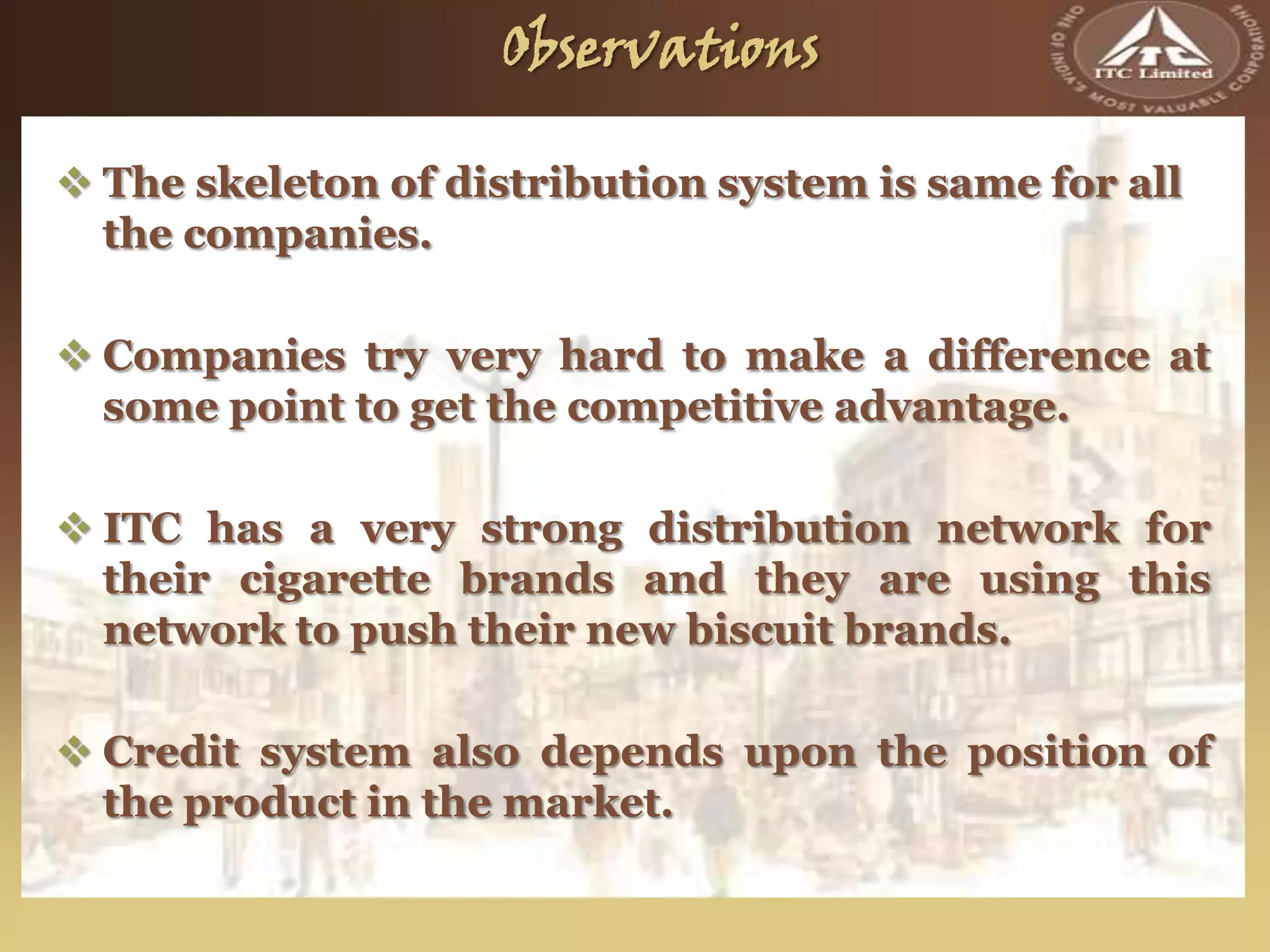 ITC Sunfeast: Sales and Distribution