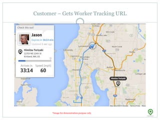 Customer – Gets Worker Tracking URL
*Image for demonstration purpose only
 