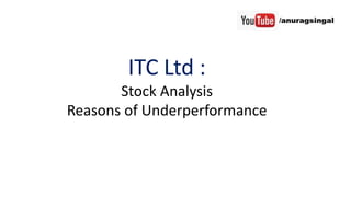 ITC Ltd :
Stock Analysis
Reasons of Underperformance
 