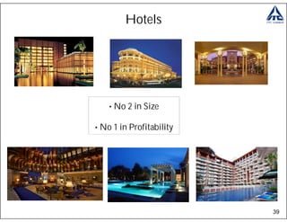 Hotels




    • No 2 in Size

• No 1 in Profitability




                          39
 