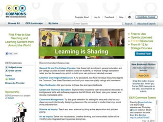 OER Commons
40


         www.oercommons.org




     Unless otherwise specified, this work is licensed under a Creative Commons Attribution 3.0 United
 
