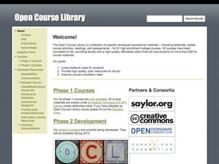 Open Course Library
41


         www.opencourselibrary.org




     Unless otherwise specified, this work is licensed under a Creative Commons Attribution 3.0 United
 