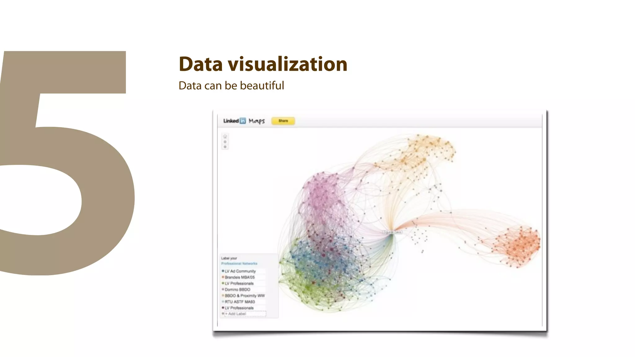 5
    Data visualization
    Data can be beautiful
 