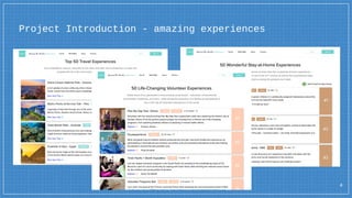 Project Introduction - amazing experiences
4