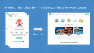 Project Introduction - customize leisure experiences
5
Algorithm