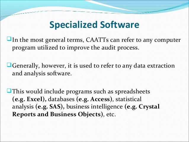 COMPUTERIZED ACCOUNTING AND AUDITING TECHNIQUES (CAAT)