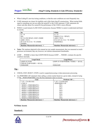 Itc abap coding standards & code efficiency standards | PDF