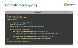 Contoh: Scrapy.org
24
 