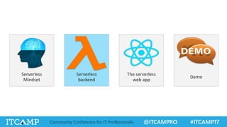Serverless Single Page Apps with React and Redux at ItCamp 2017 Slide 14