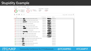 @ITCAMPRO #ITCAMP17Community Conference for IT Professionals
Stupidity Example
 