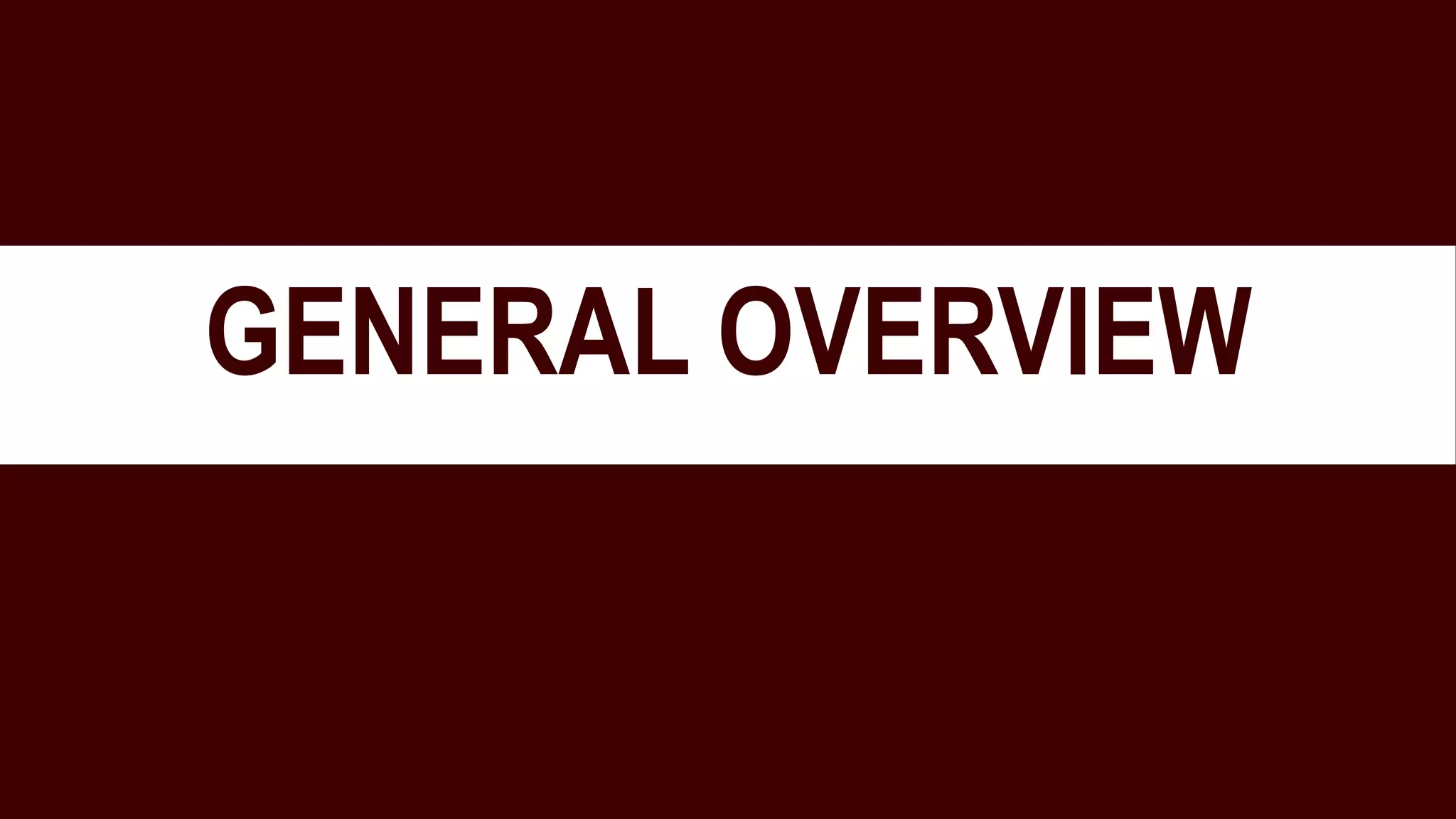 GENERAL OVERVIEW
 