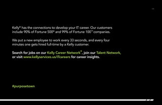/26 
Kelly® has the connections to develop your IT career. Our customers 
include 90% of Fortune 500® and 99% of Fortune 1...