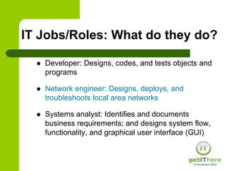 It Field Tech Roles IT Careers | PPTX