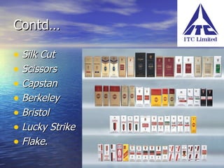 Contd… Silk Cut   Scissors   Capstan   Berkeley   Bristol Lucky Strike   Flake .  