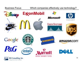 Business Focus   Which companies effectively use technology?




                                                           11
 