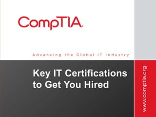 Key IT Certifications
to Get You Hired
 