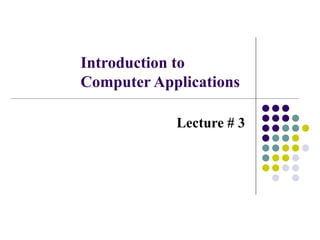 Introduction to computer applications | PDF