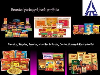 Branded packaged foods portfolio 
Biscuits, Staples, Snacks, Noodles & Pasta, Confectionery& Ready to Eat 
 